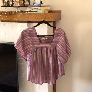 Madewell multicolor square neck top